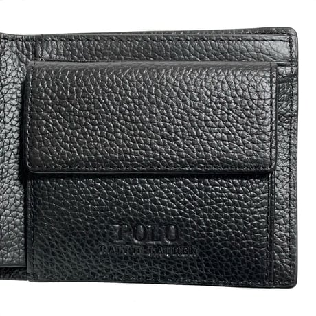 POLO RALPHLAUREN　LEATHER WALLET (BLACK)