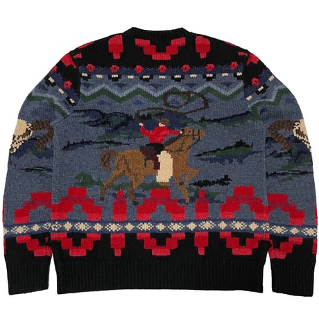 POLO RALPHLAUREN　"HAND KNIT SWEATER" WOOL & CASHMERE SWEATER