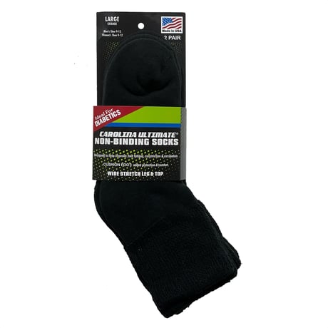 Jefferies Socks　 CAROLINA ULTIMATE  NON-BINDING MIDDLE SOCKS 2PAIR (WHITE/BLACK)