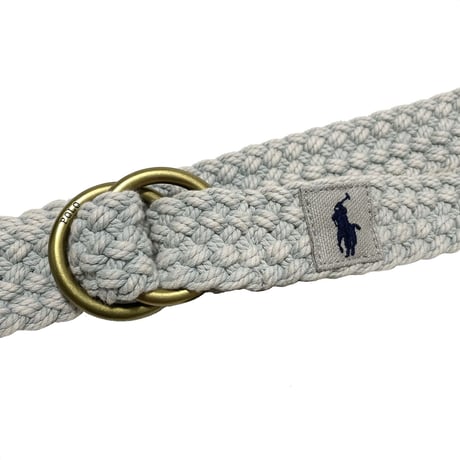 POLO RALPHLAUREN　 "LEATHER TRIM" BELT (WHITE)