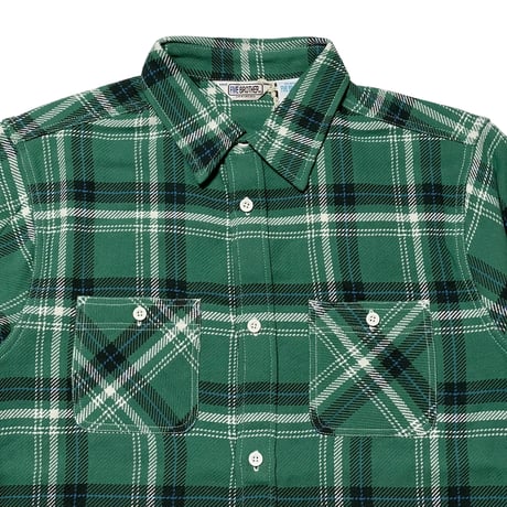 FIVE BROTHER　WORK SHIRTS (GREEN CHECK)