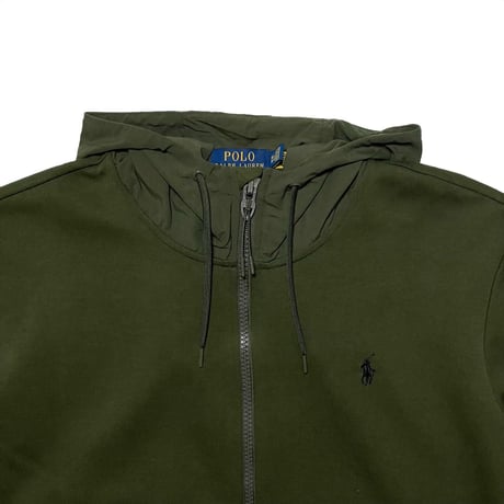 POLO RALPHLAUREN　"ELBOW PATCH" FULL-ZIP HOODIE
