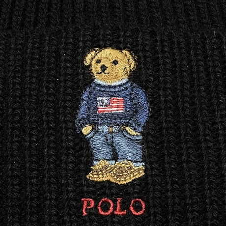 POLO RALPHLAUREN　"POLO BEAR FLAG" BEANIE KNIT CAP