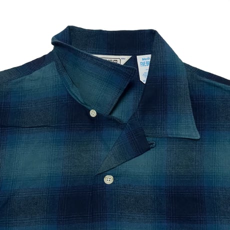 FIVE BROTHER　 OPEN COLLAR L/S FLANNEL SHIRT(BLUE)