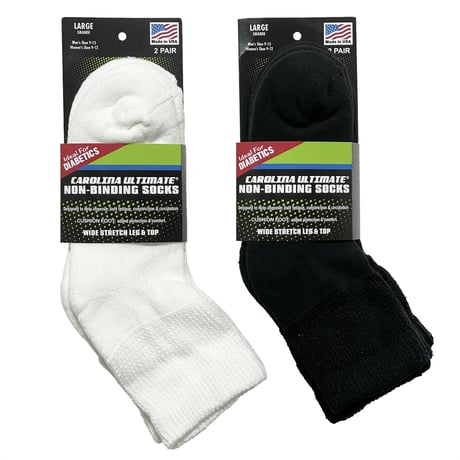 Jefferies Socks　 CAROLINA ULTIMATE  NON-BINDING MIDDLE SOCKS 2PAIR (WHITE/BLACK)