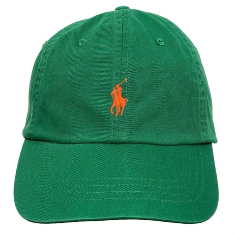 POLO RALPHLAUREN　"6-PANEL" BASEBALL CAP (GREEN&ORANGE)