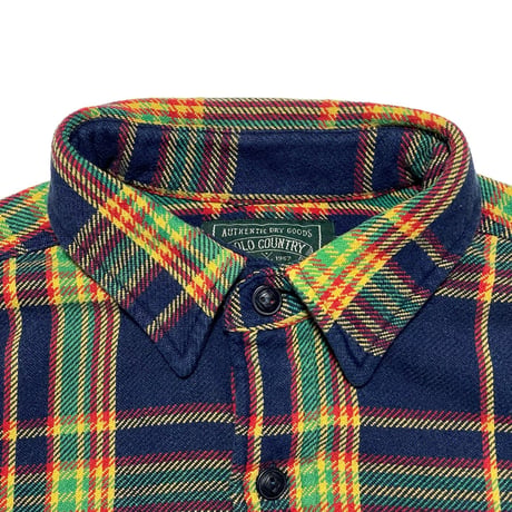 POLO COUNTRY RALPHLAUREN　HEAVY FLANNEL SHIRT (NAVY&YELLOW)