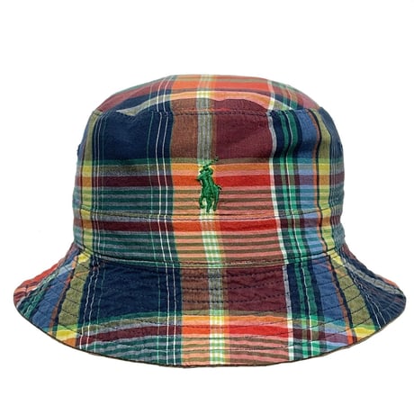 POLO RALPHLAUREN　"PLAID/BEIGE" REVERSIBLE BUCKET HAT