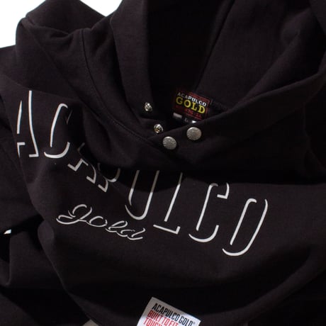 ACAPULCO GOLD　 "SIGNATURE" SNAP HOODED SWEAT (BLACK)