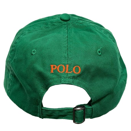 POLO RALPHLAUREN　"6-PANEL" BASEBALL CAP (GREEN&ORANGE)