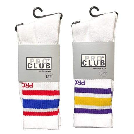 PRO CLUB　STRIPE CREW SOCK