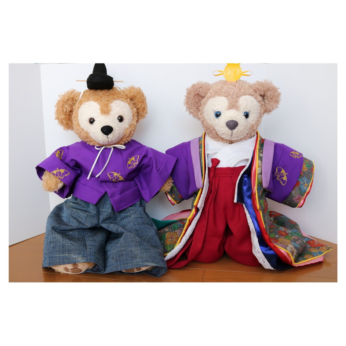 お内裏様とお雛様の型紙【ダッフィー＆シェリーメイ】【Sサイズ