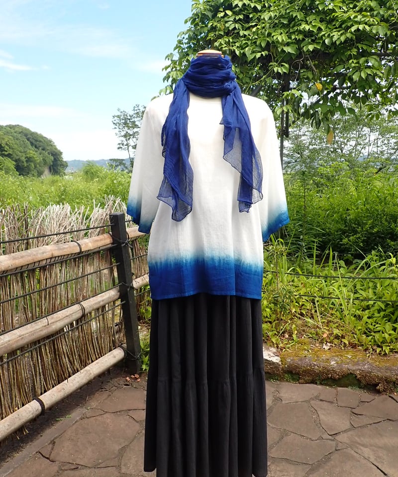 藍染 ソフトガーゼショール | ayanote's STORE