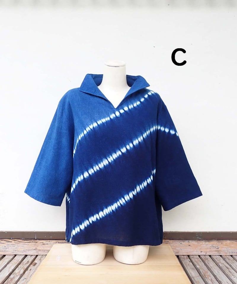 藍染立衿ブラウス | ayanote's STORE 藍染立衿ブラウス | ayanote's STORE