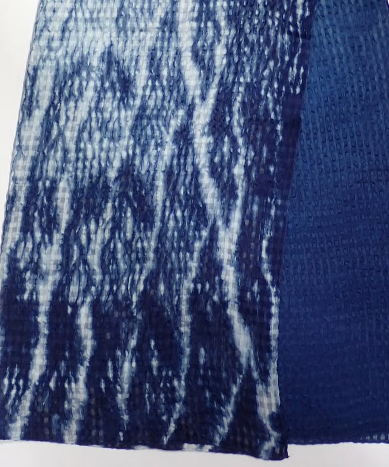 藍染めショール シルクふくれ格子藍染めショール 箱入り | ayanote's STORE