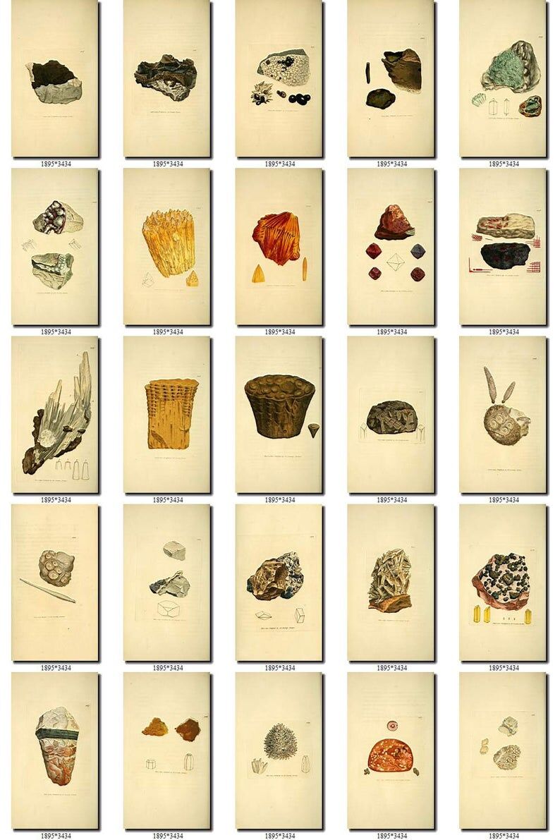半貴石 鉱物 絵画コレクション2 | Vintage design Lab