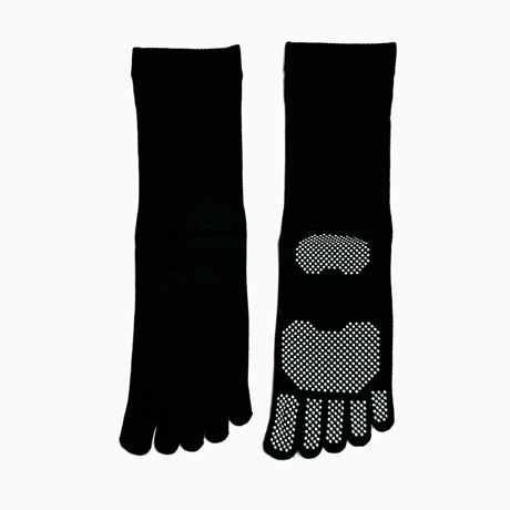 足元しっかり安定  スベリ止め付き五本指クルー丈ソックス（25-27cm）