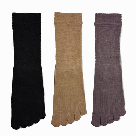 指先までぽかぽか。毛混あったか5本指ソックス（22-25cm）