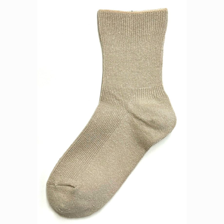 442 表絹100％リブ柄クルーソックス／22-24cm | ほんのきもち