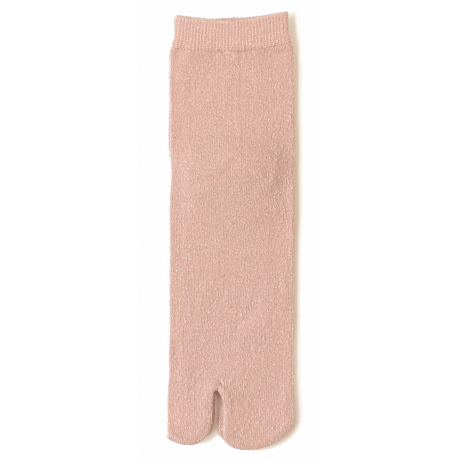 099　表絹100％無地足袋クルーソックス／22-24cm