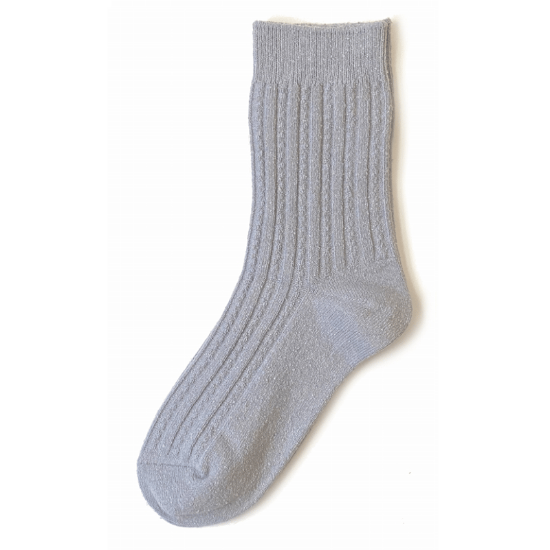 432 表絹100％リンクス柄クルーソックス／22-24cm | ほんのきもち