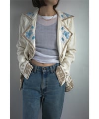 1980's hand embroidery jacket / bought in Italy