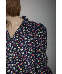 【Bifor California】Floral Cotton Puff Sleeve Blouse / 1970's