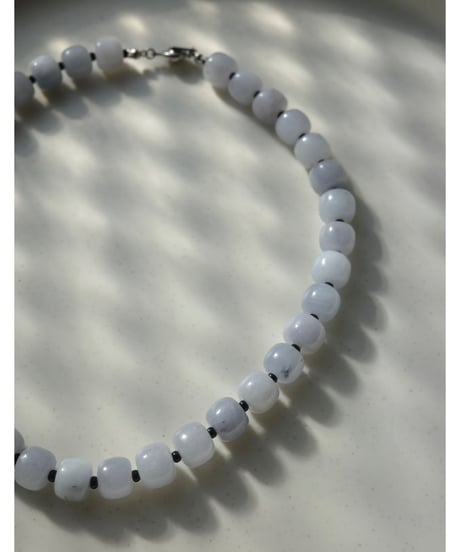 【SAHAR original jewelry 】sherbet stone necklace（light blue）