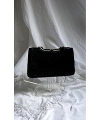 Corded Embroidery Leather Bag / 1940s-1950's