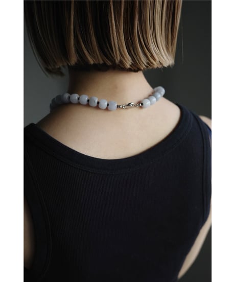 【SAHAR original jewelry 】sherbet stone necklace（light blue）
