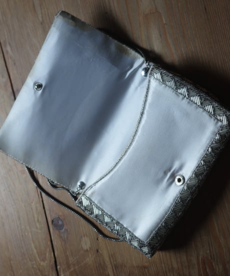 1960s〜70s Metallic Bugle Bead Checkerboard Chain Bag / Clutch