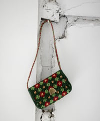 1970’s Geometric Floral Needlepoint Mini Bag