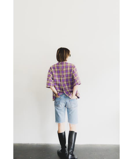 1960's handmade check  jacket