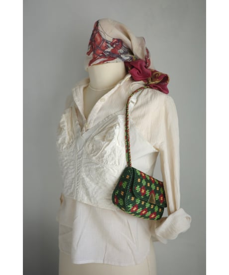 1970’s Geometric Floral Needlepoint Mini Bag