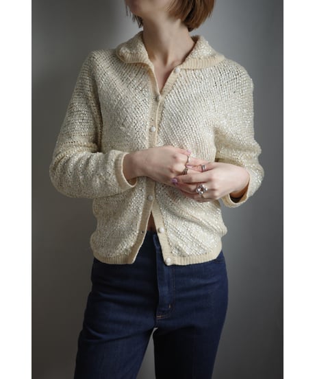 【 Saks Fifth Avenue 】 Exclusive Hand-Beaded Knit Cardigan / made in Italy