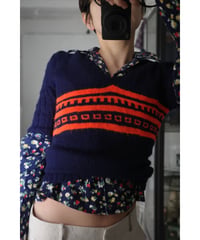 1970’s Pattern short sleeve Knit Sweater