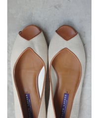 【Ralph Lauren Collection】1990's linen flat pumps