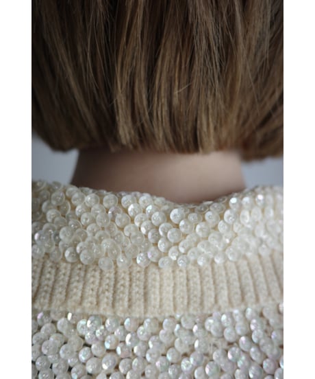 【 Saks Fifth Avenue 】 Exclusive Hand-Beaded Knit Cardigan / made in Italy