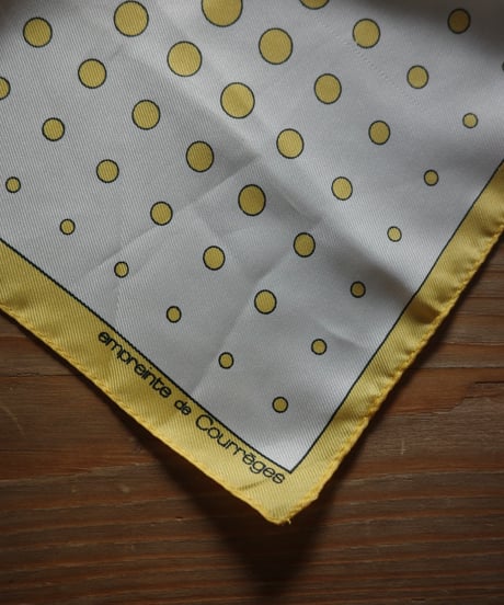 【Courrèges】70s  "empreinte" Optical Dot Scarf with Original Pouch