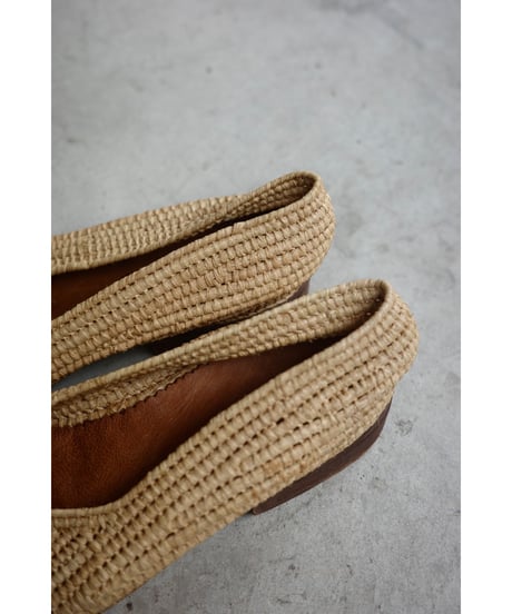 Raffia flat shoes