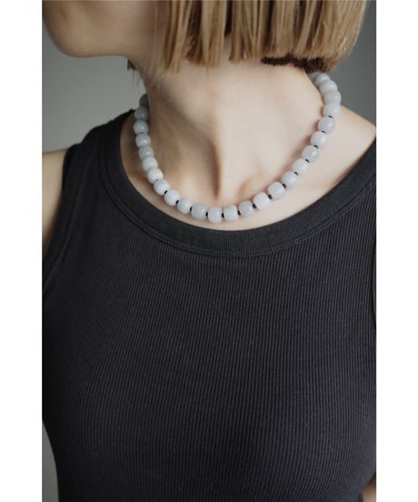 【SAHAR original jewelry 】sherbet stone necklace（light blue）