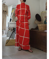 【 VUOKKO 】1970's cotton long dress / SUOMI - FINLAND