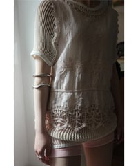 1980's vintage mesh knit Tee / made in Japan