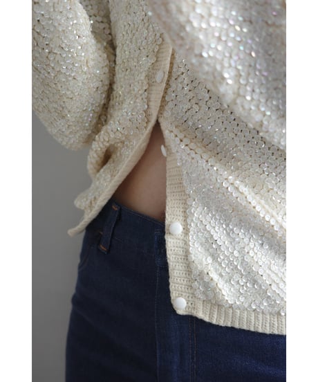 【 Saks Fifth Avenue 】 Exclusive Hand-Beaded Knit Cardigan / made in Italy