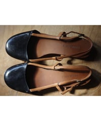 【 ISSEY MIYAKE 】80's-90's  two-tone leather sandal / 24cm
