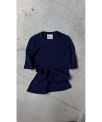 【courrèges】1980's-1990's Logo Rib short sleeve Knit