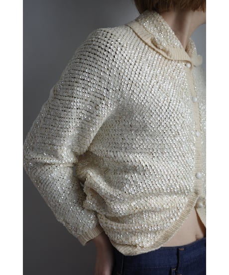 【 Saks Fifth Avenue 】 Exclusive Hand-Beaded Knit Cardigan / made in Italy