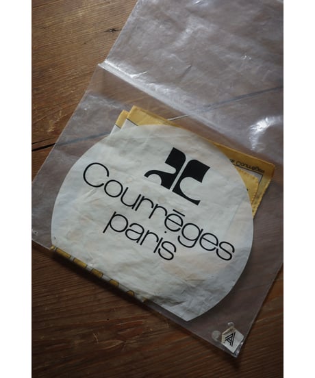 【Courrèges】70s  "empreinte" Optical Dot Scarf with Original Pouch