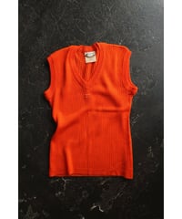 【courrèges】1980's-1990's Logo Rib Knit vest