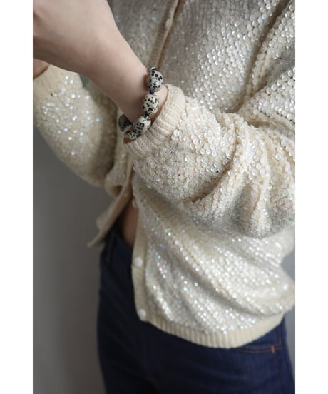 【 Saks Fifth Avenue 】 Exclusive Hand-Beaded Knit Cardigan / made in Italy